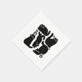 Black Cat Silhouetten - Niedliches Feline Design Serviette (Ecke)