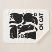 Black Cat Silhouetten - Niedliches Feline Design Sherpadecke (Vorderseite (Horizontal))