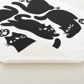 Black Cat Silhouetten - Niedliches Feline Design Sherpadecke (3/4)