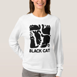 Black Cat Silhouetten - Niedliches Feline Design T-Shirt