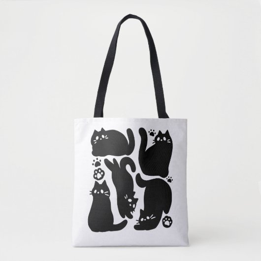 Black Cat Silhouetten - Niedliches Feline Design Tasche (Vorderseite)