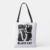 Black Cat Silhouetten - Niedliches Feline Design Tasche (Rückseite)