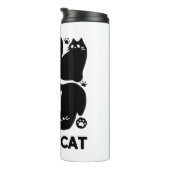 Black Cat Silhouetten - Niedliches Feline Design Thermosbecher (Nach rechts gedreht)