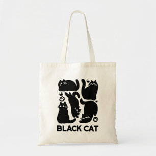 Black Cat Silhouetten - Niedliches Feline Design Tragetasche
