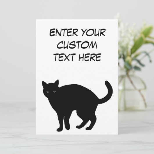Black Cat Single Page Card Save The Date (Stehend Vorderseite)