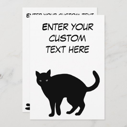 Black Cat Single Page Card Save The Date (Vorne/Hinten)