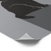 black cat sit on table poster (Ecke)