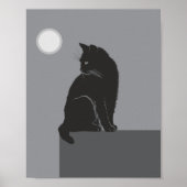 black cat sit on table poster (Vorne)
