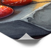 Black Cat Sitting Fireplace with Christmas Lights Poster (Ecke)