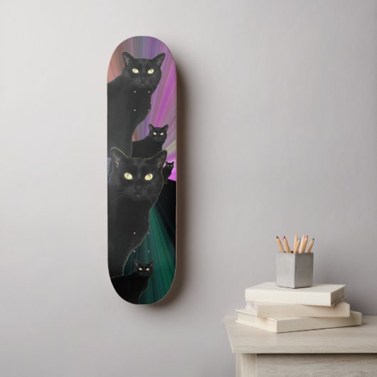 Black Cat Skateboard (Wandkunst)