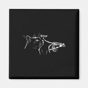 Black Cat Skeleton Hand Boop Halloween Pet Women G Magnet