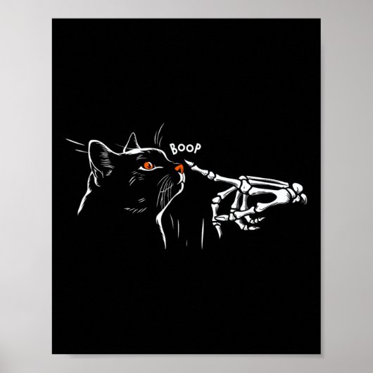 Black Cat Skeleton Hand Boop Halloween Pet Women G Poster (Vorne)