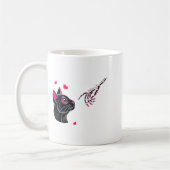 Black Cat Skeleton Hand Boop Valentines Day Pet O Kaffeetasse (Links)