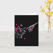 Black Cat Skeleton Hand Boop Valentine's Day Pet O Karte (Gelbe Blume)