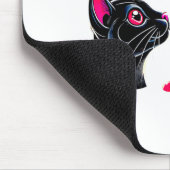 Black Cat Skeleton Hand Boop Valentines Day Pet O Mousepad (Ecke)