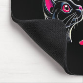 Black Cat Skeleton Hand Boop Valentine's Day Pet O Mousepad (Ecke)