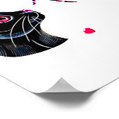 Black Cat Skeleton Hand Boop Valentines Day Pet O  Poster (Ecke)