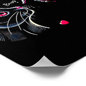 Black Cat Skeleton Hand Boop Valentine's Day Pet O Poster (Ecke)