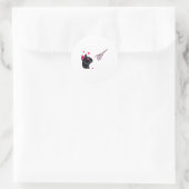 Black Cat Skeleton Hand Boop Valentines Day Pet O  Runder Aufkleber (Tasche)