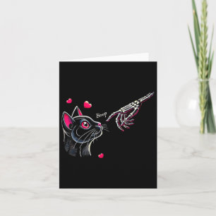 Black Cat Skeleton Hand Boop Valentinstag Pet Ow Karte