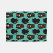 Black Cat Skull Fleecedecke (Vorderseite (Horizontal))