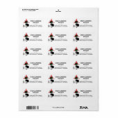 Black Cat & Skull Halloween Adressetiketten (Vorne)