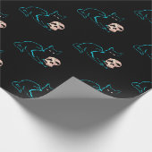 Black Cat & Skull Halloween Geschenkpapier (Ecke)
