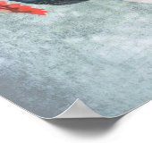 Black Cat Sniffing Blume Poster (Ecke)