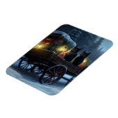 Black Cat Snowy Sleigh Ride Weihnachtsdekor Magnet (Linke Seite)