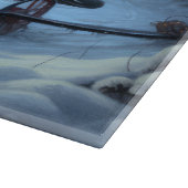 Black Cat Snowy Sleigh Ride Weihnachtsdekor Schneidebrett (Ecke)