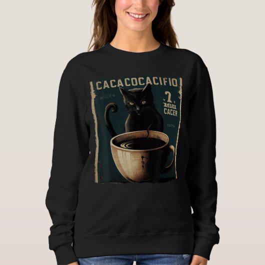 Black Cat Soccer Coffee Sweatshirt (Vorderseite)