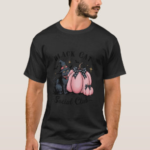 Black Cat Social Club Halloween-Party Kostüm T-Shirt