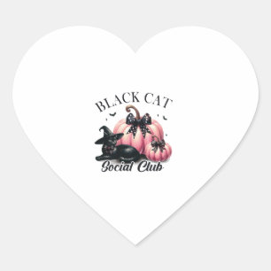 Black Cat Social Club Halloween Rotzunge Party Cos Herz-Aufkleber