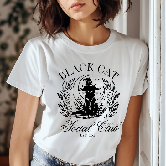 Black Cat Social Club Halloween T-Shirt