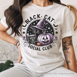 Black Cat Social Club Halloween T-Shirt Tri-Blend Shirt