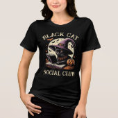 Black Cat Social Club Witchy Halloween Tri-Blend Shirt (Vorderseite)