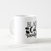 Black Cat Society Funny Halloween Niedlich Kaffeetasse (Vorderseite Links)