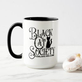 Black Cat Society Halloween Tasse