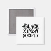 Black Cat Society Magnet (Vorderseite/Rückseite)