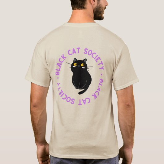 Black Cat Society T - Shirt Lila (Rückseite)