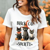 Black Cat Society Vintag Halloween Tri-Blend Shirt