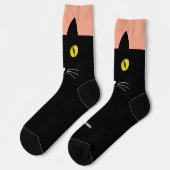 Black Cat Socks Geschenk für Katzen Liebhaber Socken (Linkes Detail)