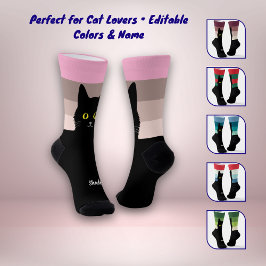Black Cat Socks Gift for Cat Lovers - Many Colors  Socken
