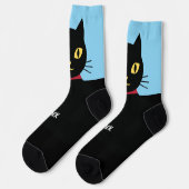 Black Cat Socks Gift for Cat Lovers Socken (Linkes Detail)