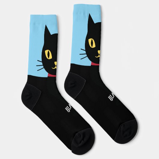 Black Cat Socks Gift for Cat Lovers Socken (Rechts)