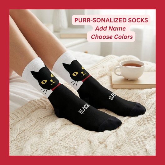Black Cat Socks Gift for Cat Lovers Socken