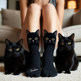 Black Cat Socks Gift for Cat Mom & Cat Dad Lovers Socken