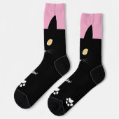 Black Cat Socks Gift for Cat Mom & Cat Dad Lovers Socken (Linkes Detail)