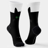 Black Cat Socks with Custom Name – Cute Gift Socken (Gewinkelt)