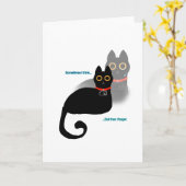 Black Cat "Sometimes I think..." Meme Blank Inside Karte (Gelbe Blume)
